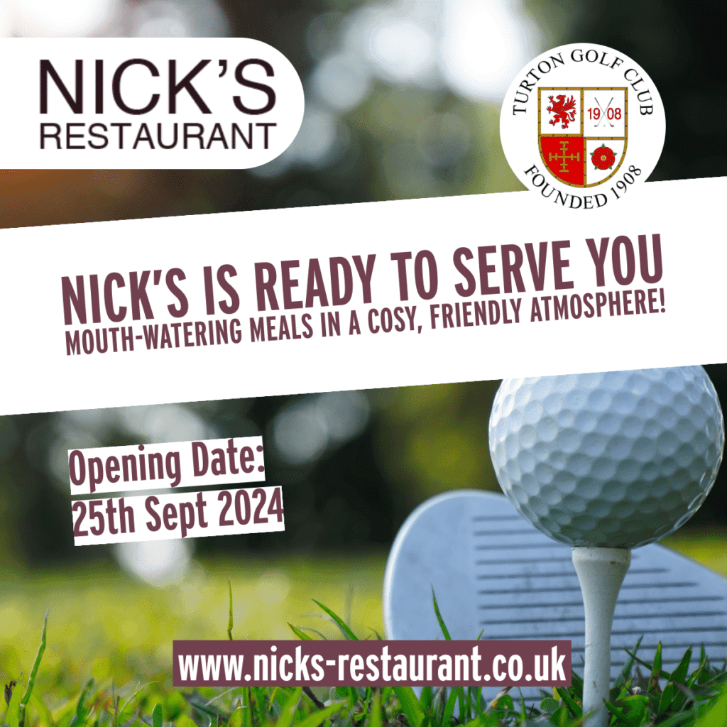 6 Turton Golf Club Nicks Restaurant social media graphic design with luminite