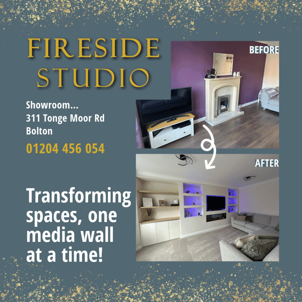 Fireside Before and after fireside studio social graphic example