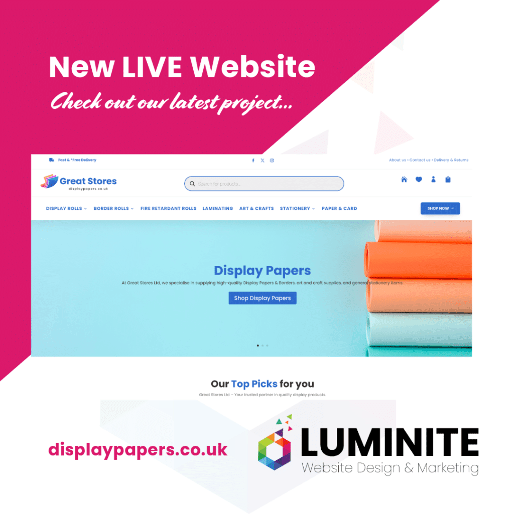 Luminite NEW Web Design new website live graphic