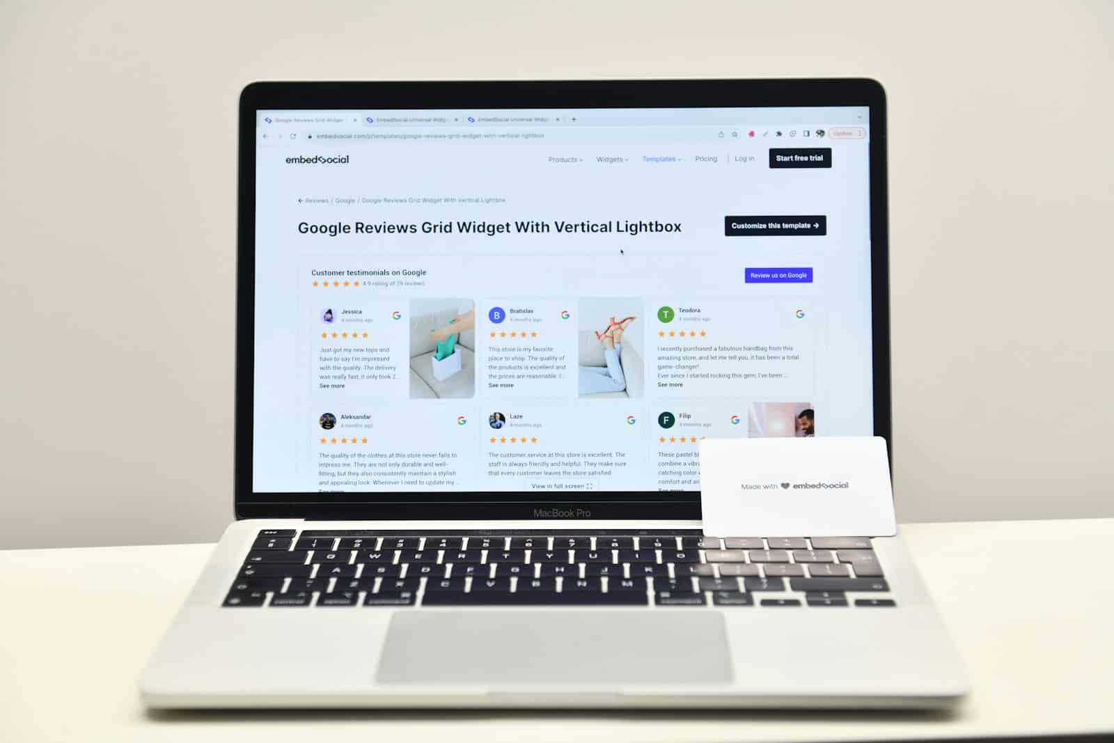 Photo by EmbedSocial Why Google Reviews Are Important a laptop computer sitting on top of a white desk